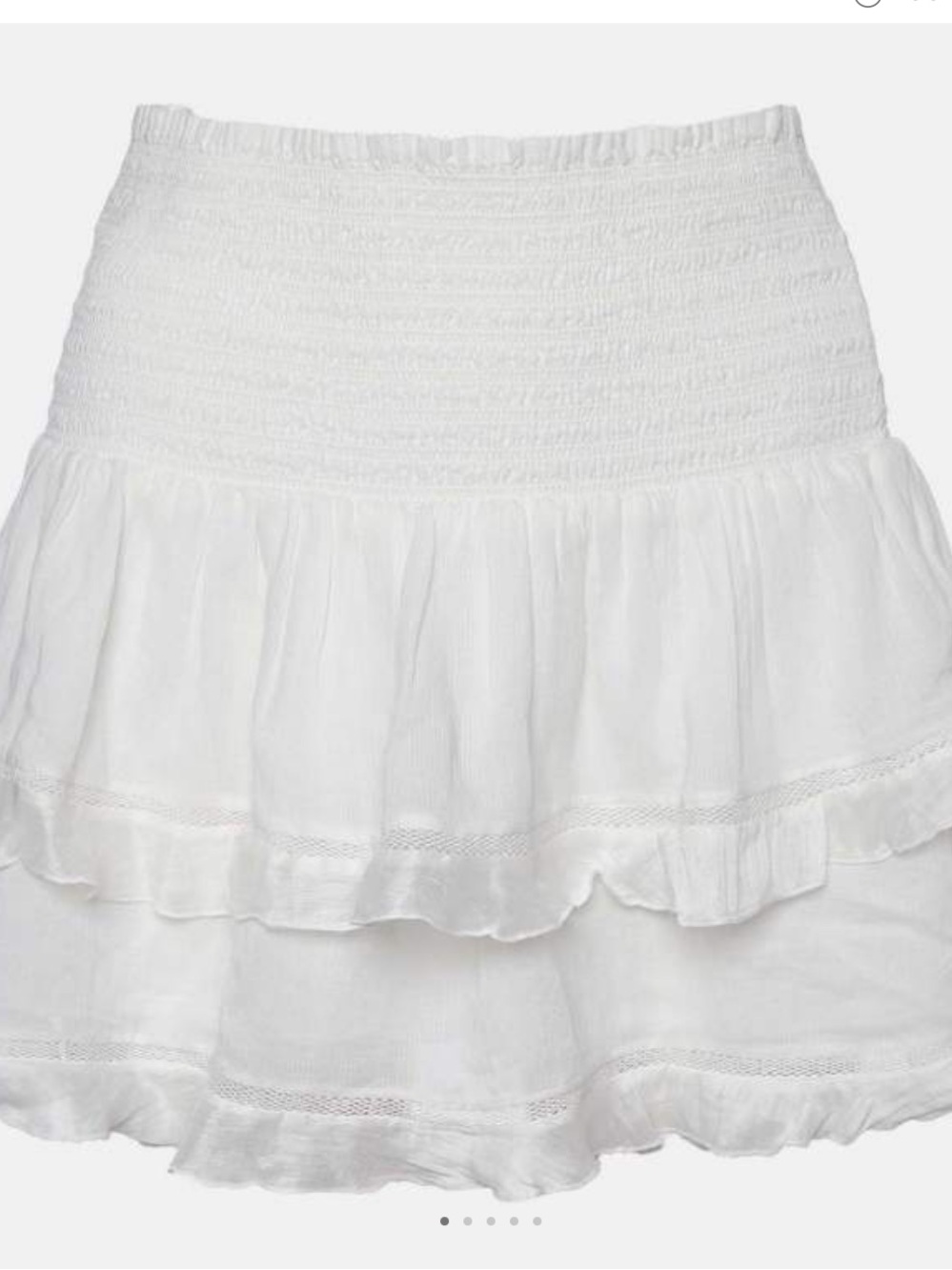 Isabel Marant Cream Smocked Tiered Mini Skirt EU34 US2